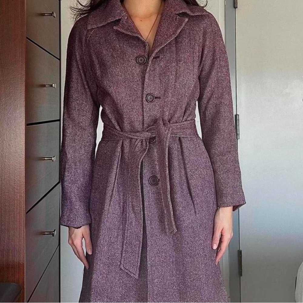 Vintage halogen purple wool coat